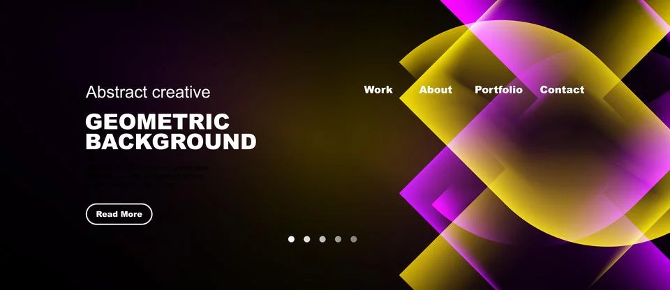Abstract geometric background features vibrant colors, flowing shapes, Stock Illustration