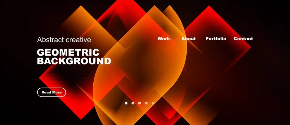 Abstract geometric background features vibrant red, orange layers. Navigation Stock Illustration