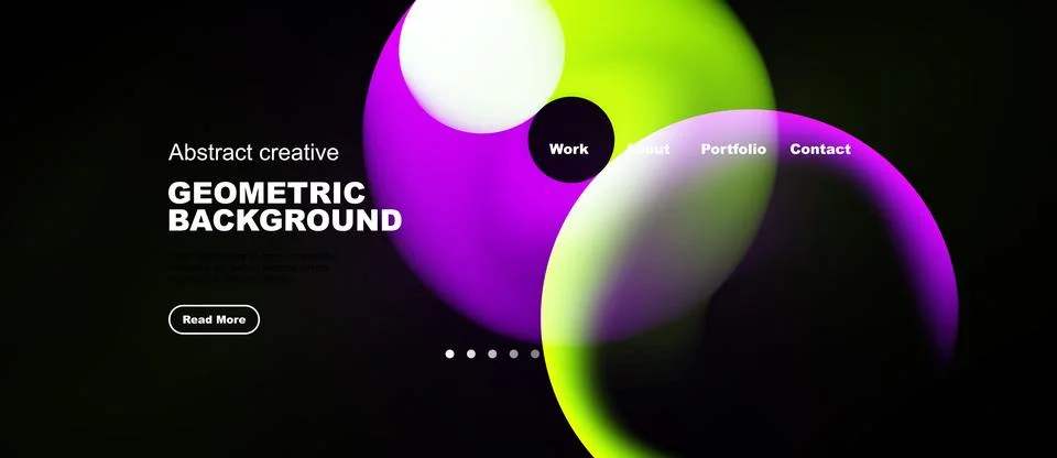 Abstract geometric background features vibrant overlapping circles. Text Stock Illustration