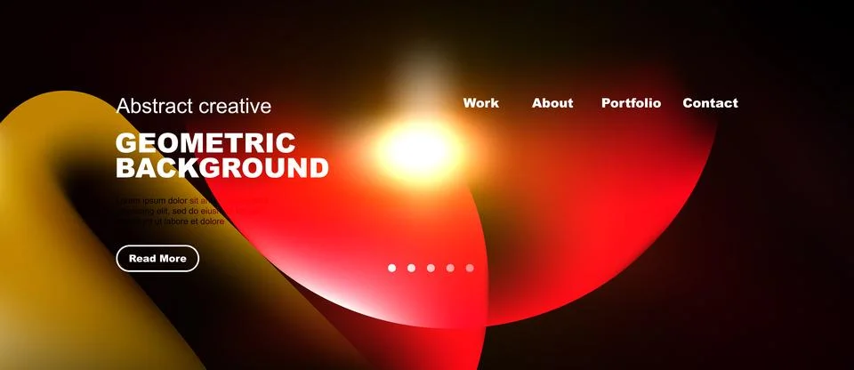 Abstract geometric background features vibrant orange, red hues. Navigation.. Stock Illustration