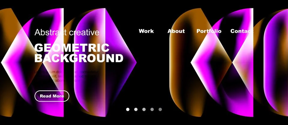 Abstract geometric background features vibrant pink, orange hues. Website 스톡 일러스트