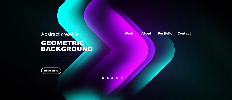 Abstract geometric background features vibrant teal, purple hues. Website Stock Illustration