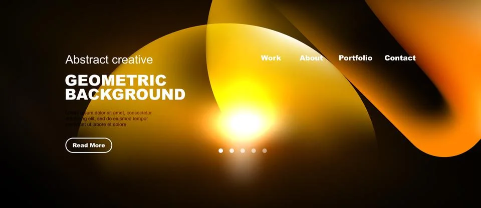 Abstract geometric background features warm colors, text elements, navigation Stock Illustration