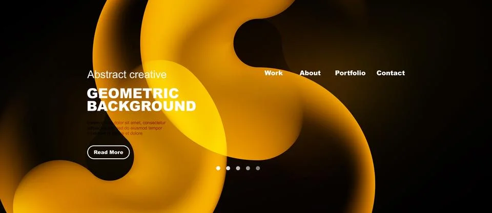 Abstract geometric background features warm orange hues, dark shadows, text Stock Illustration