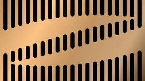 Abstract geometric background featuring black rounded vertical lines on bron Stock Illustration