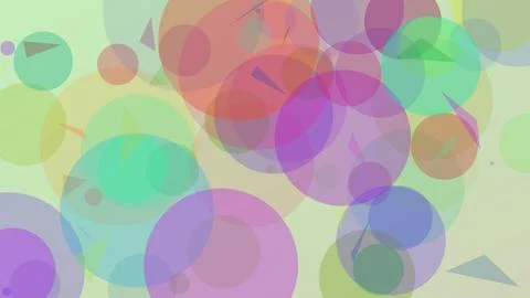 Abstract geometric background featuring colorful overlapping circles and tr.. 스톡 일러스트