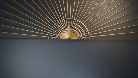 Abstract Geometric Background Featuring Gold Radiating Lines Forming A Beau.. Stock Illustration
