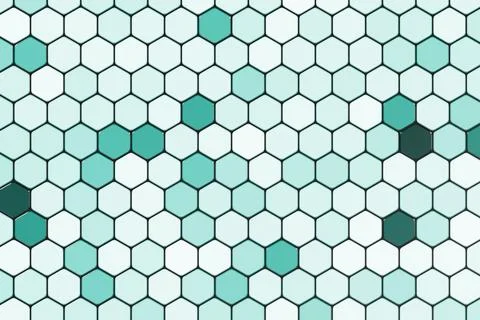 Abstract geometric background featuring a modern teal and white hexagonal Stock Illustration