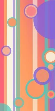 Abstract geometric background featuring overlapping circles and vertical st.. Stock Illustration