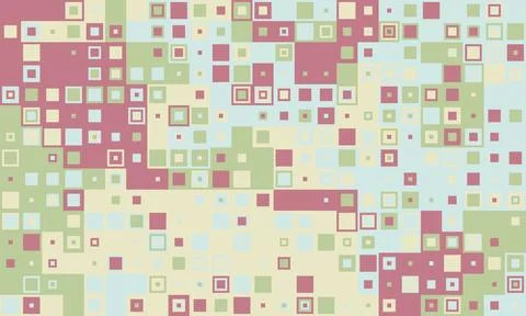 Abstract geometric background featuring a playful array of pastel squares and Stock Illustration