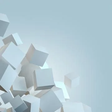 Abstract geometric background with floating stack of cubes 스톡 일러스트