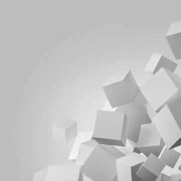 Abstract geometric background with floating stack of cubes 스톡 일러스트