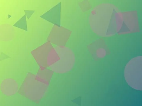 Abstract Geometric Background with Floating Translucent Shapes on Green and.. 스톡 일러스트