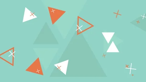 Abstract Geometric Background with Floating Triangles and Plus Signs. Video stock 320462859