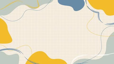 Abstract Geometric Background with Flowing Shapes in Yellow and Blue Tones Stock Illustration