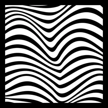 Abstract Geometric Background of Fluid Waves with Fashionable Striped Surface Stock Illustration