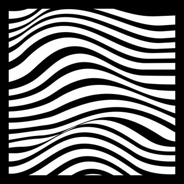 Abstract Geometric Background of Fluid Waves with Fashionable Striped Surface Stock Illustration