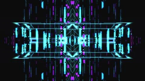 Abstract geometric background with the glow of square elements, Stock Illustration