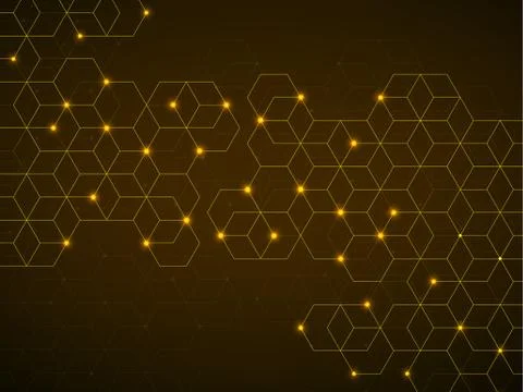 Abstract geometric background with glowing cubes. Geometrical concept Stock Illustration
