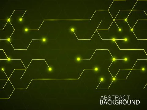 Abstract geometric background with glowing cubes. Geometrical technology conc Stock Illustration