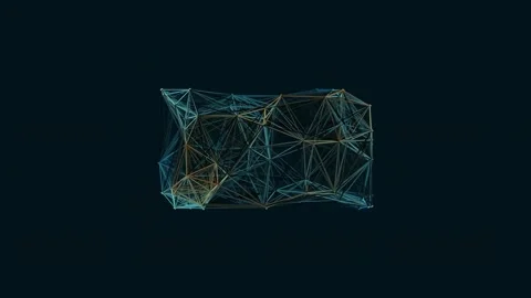 Abstract geometric background of glowing digital connection and data networ.. Stock Footage 341059140