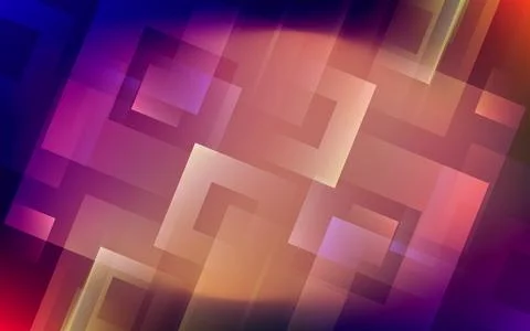 Abstract geometric background with glowing squares and dynamic color gradient Stock Illustration