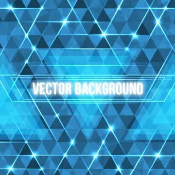 Abstract geometric background with glowing triangles Stock Illustration