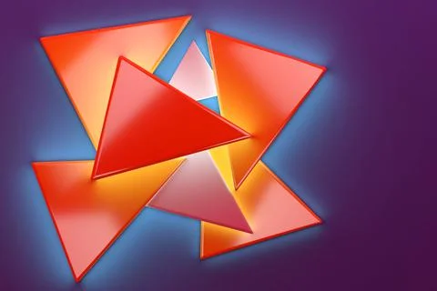 Abstract geometric background of glowing triangles Stock Illustration