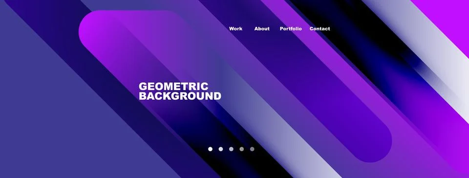 Abstract geometric background. Gradient purple hues dominate design. Navigati Stock Illustration