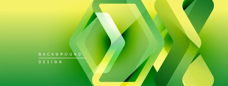 Abstract geometric background. Gradient shades green, yellow create modern 스톡 일러스트