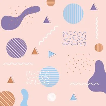 Abstract geometric background graphic design memphis seamless pattern 80s 90s Stock Illustration