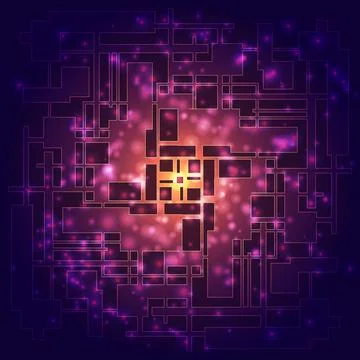 Abstract geometric background with graphic visualization of data, physics, sp 스톡 일러스트