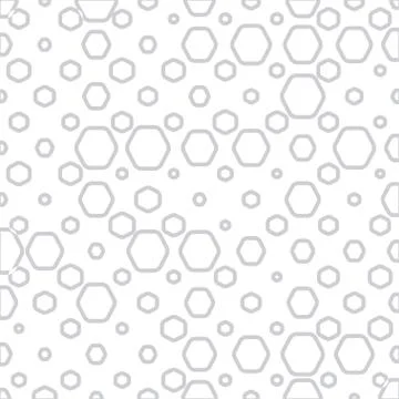 Abstract geometric background with gray hexagonal rings of different size. Stock Illustration