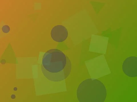Abstract Geometric Background with Green and Orange Gradient Featuring Floa.. Illustrazione stock