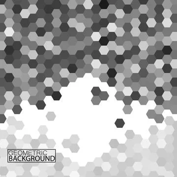 Abstract geometric background with grey hexagons. Vector illustration Stockillustratie