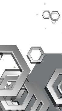 Abstract geometric background with hexagon cold color composition. Vector ill Stock Illustration