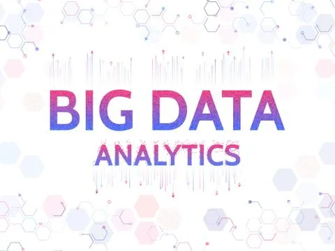 Abstract geometric background with hexagon, line and arrows. Big data communi 스톡 일러스트