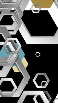Abstract geometric background with hexagon, middle ages color composition. Ve Ilustración de archivo