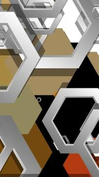 Abstract geometric background with hexagon, middle ages color composition. Ve Ilustración de archivo
