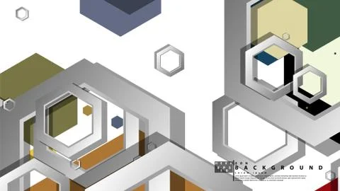 Abstract geometric background with hexagon, middle ages color composition. Ve Ilustración de archivo