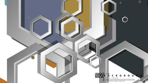 Abstract geometric background with hexagon, middle ages color composition. Ve Ilustración de archivo