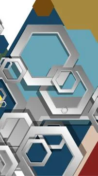 Abstract geometric background with hexagon, middle ages color composition. Ve Stock Illustration