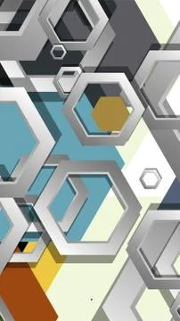 Abstract geometric background with hexagon, middle ages color composition. Ve Ilustración de archivo