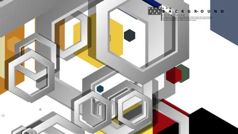 Abstract geometric background with hexagon, middle ages color composition. Ve Ilustración de archivo