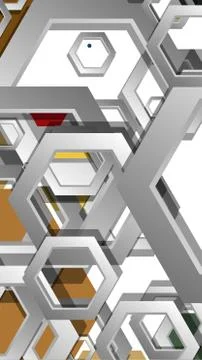 Abstract geometric background with hexagon, middle ages color composition. Ve Stock Illustration