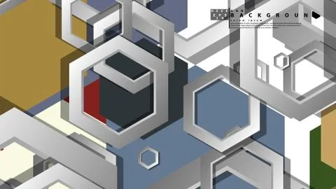 Abstract geometric background with hexagon, middle ages color composition. Ve Stock Illustration