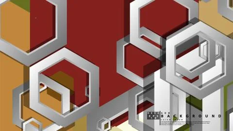 Abstract geometric background with hexagon, middle ages color composition. Ve Ilustración de archivo