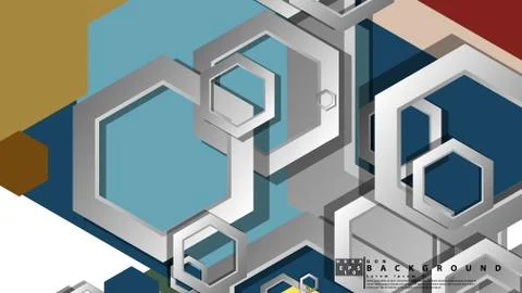 Abstract geometric background with hexagon, middle ages color composition. Ve Ilustración de archivo