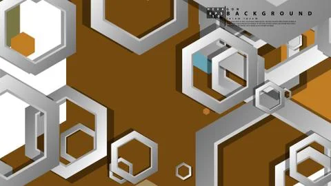 Abstract geometric background with hexagon, middle ages color composition. Ve Stock Illustration