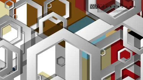 Abstract geometric background with hexagon, middle ages color composition. Ve Ilustración de archivo